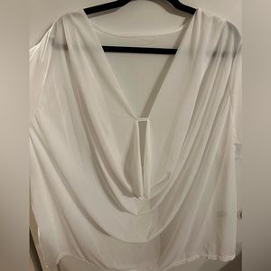 White Drapped Tee